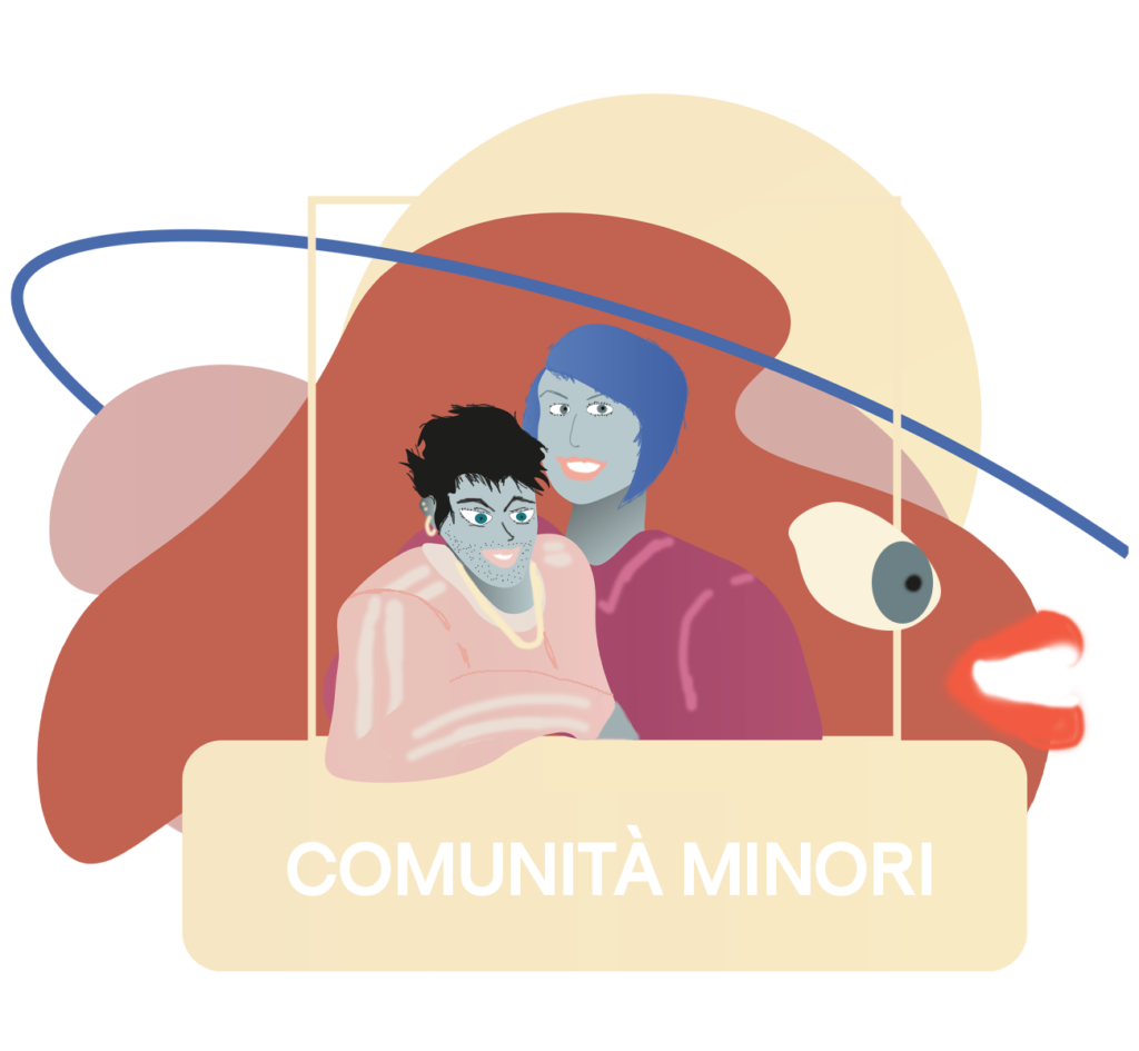 illustrazione con minori della comunità il gabbiano alessandria